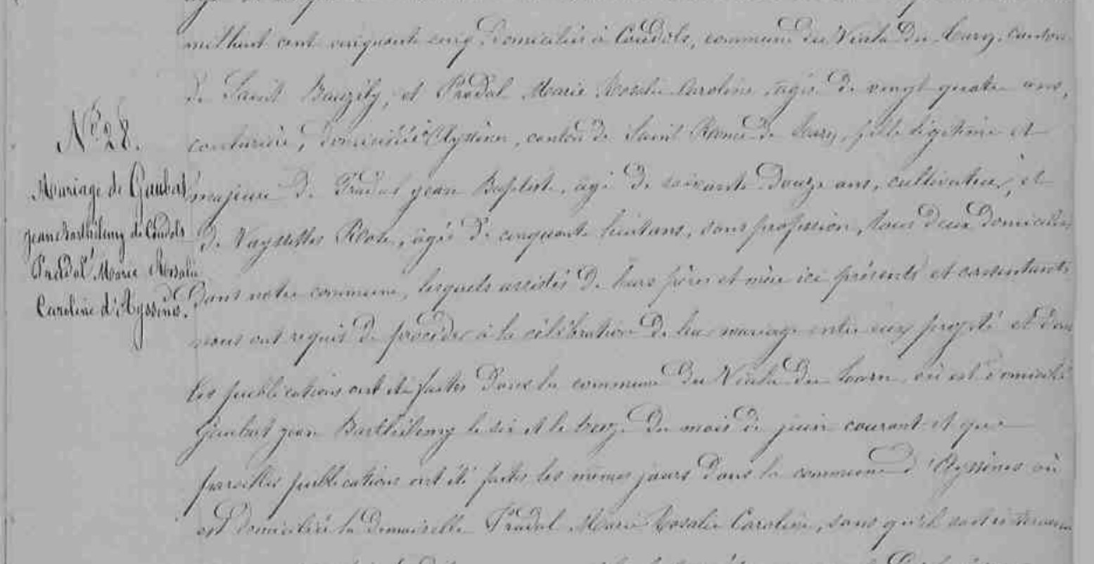 Mariage Gaubert Jean Barthelemy - Pradal Marie Rosalie 18_06_1875 -2.jpg